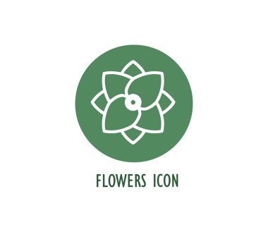 Çiçek ikonu. Beyaz arkaplanda doğa sembolü