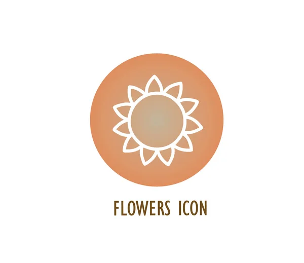 Icono Flor Símbolo Naturaleza Sobre Fondo Blanco — Vector de stock