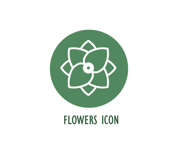 Icono Flor Símbolo Naturaleza Sobre Fondo Blanco — Vector de stock