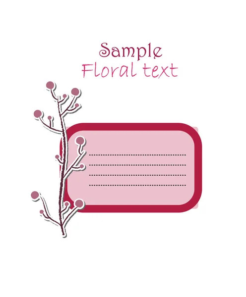 Flowers Sample Note Paper White Background — Stock Vector