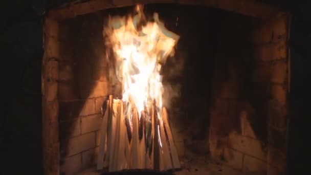 Video loderndes Feuer im Kamin — Stockvideo