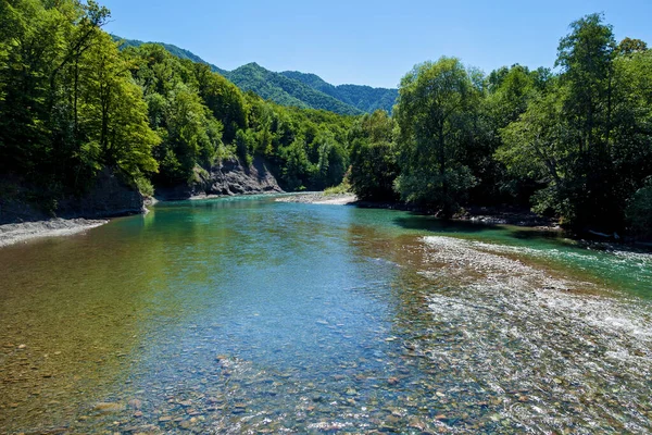 Rio Tempestade Belaya Desfiladeiro Khadzhokh Lindas Paisagens Desfiladeiros Desfiladeiros — Fotografia de Stock