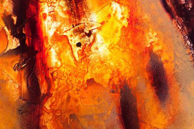 Grunge colorful background, art grunge vintage textured background with bright golden yellow,, orange, red, white and black blots, art abstract orange grunge