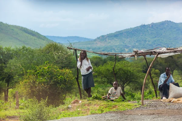 People in Kenya, the black people, the lives of people in Africa — Zdjęcie stockowe