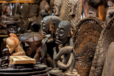 sculptures, paintings Kenya, African masks, masks for ceremonies clipart