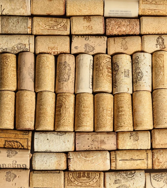 Tle różne wina korki do wina producentów, produkty wykonane — Zdjęcie stockowe