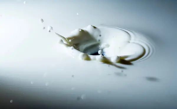 Salpicando leite na superfície do leite — Fotografia de Stock