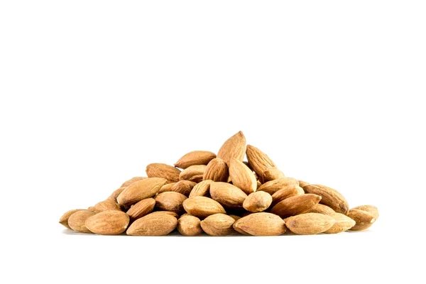 Almond nuts almond mountain isolated on white — Stock Photo, Image