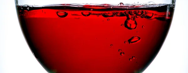 Vin i glas närbild, makro, våg av vin, stänk, splash, bubblor, textur — Stockfoto