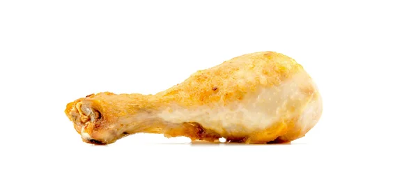 Picior de pui grătar grătar aproape izolat pe un fundal alb — Fotografie, imagine de stoc
