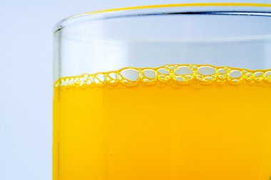 Cam closeup içmek kabarcıklar Orange