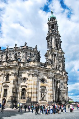 Dresden, Almanya. 13 Mayıs 2014: Kreuzkirche - kutsal Haç Kilisesi Dresden