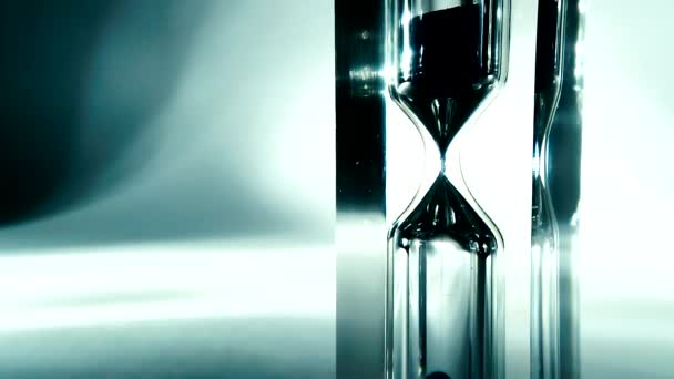 Time Lapse Macro Video Modern Hourglass Sandglass Close Textura Arena — Vídeos de Stock