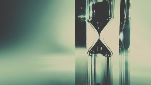 Time Lapse Μακροσκοπικό Βίντεο Της Σύγχρονης Κλεψύδρας Γυαλιών Γκρο Πλαν — Αρχείο Βίντεο