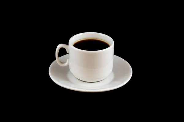 Taza de café aislada sobre fondo negro — Foto de Stock