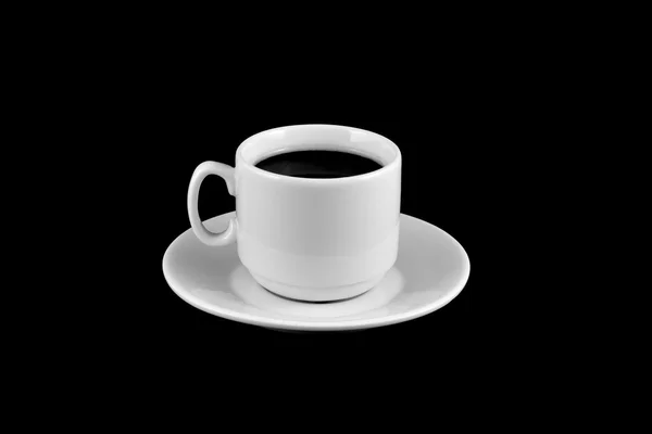 Cup of coffee isolated on a black background — Stock Photo, Image