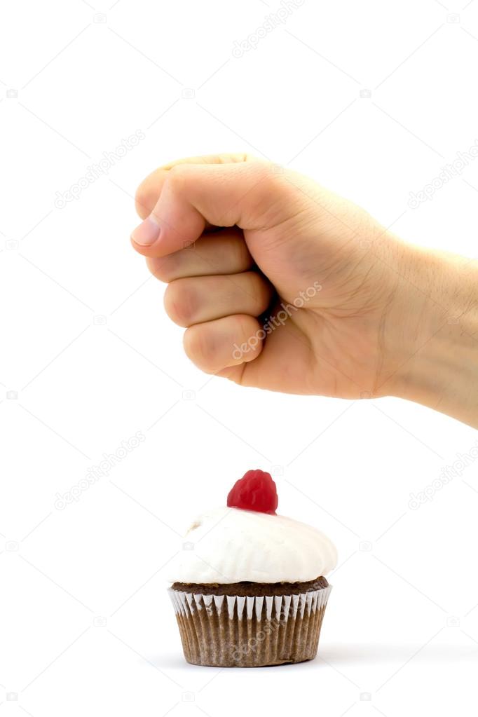 Fist of tasty pies isolated on a white background