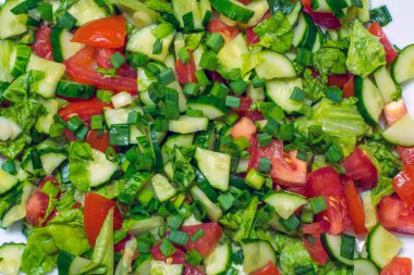 Salatalık salata domates yakın çekim