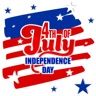 4 Temmuz 'da mesaj. Bir kartpostal, kartpostal ve pankart için 