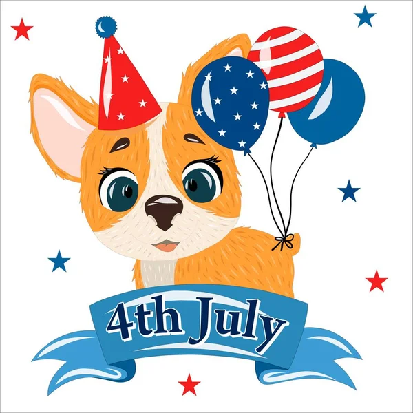 Temmuz Daki Abd Bayramı Için Kartpostal Amerikan Bağımsızlık Günü — Stok Vektör