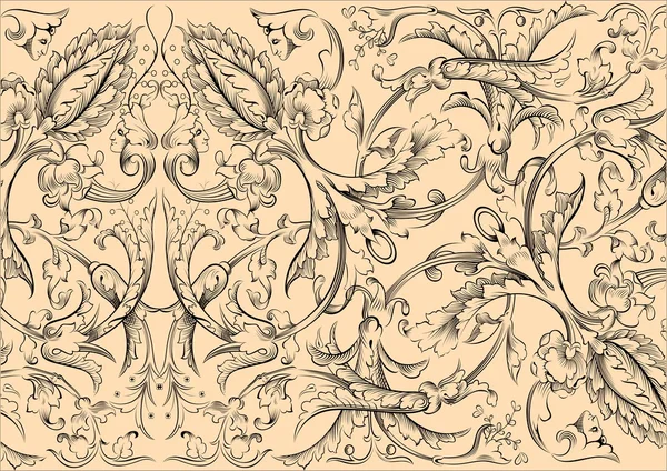 Barok tarzı güzel çiçek desenli