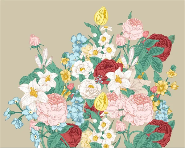 Mooie bloemen achtergrond — Stockvector