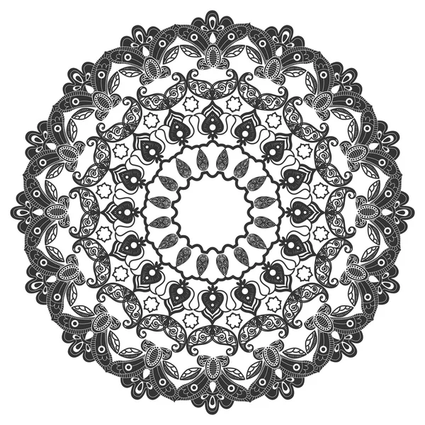 Flower black and white circle ornament