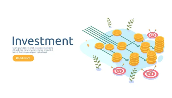 Yatırım Konseptini Yönetmek Geri Getirmek Çevrimiçi Stratejisi Finansal Analiz Için — Stok Vektör