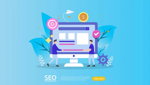 Seo Search Engine Optimization Result Concept Website Ranking Advertising Strategy — Stock Vector