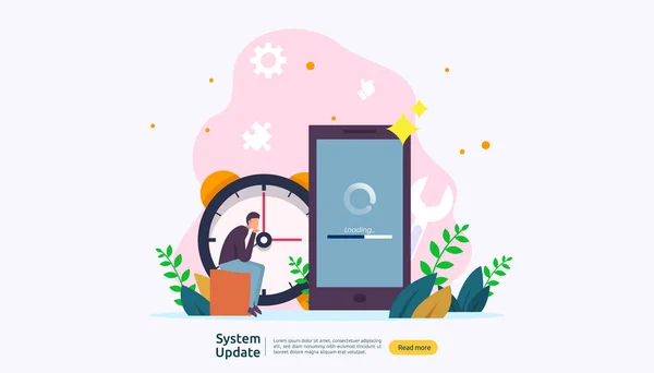 Sistema Operativo Actualizar Concepto Progreso Sincronizar Datos Proceso Programa Instalación — Archivo Imágenes Vectoriales