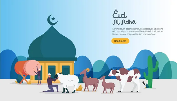 Islamic Design Illustration Concept Happy Eid Adha Suction Celebration Event — Διανυσματικό Αρχείο