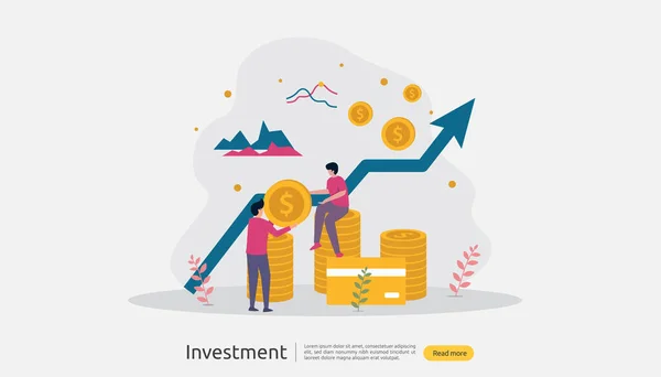 Concept Investissement Des Entreprises Graphique Rendement Capital Investi Croissance Financière — Image vectorielle