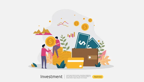 Concept Investissement Des Entreprises Graphique Rendement Capital Investi Croissance Financière — Image vectorielle