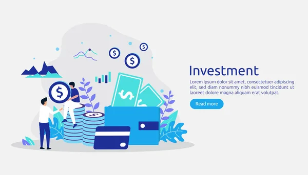 Concept Investissement Des Entreprises Graphique Rendement Capital Investi Croissance Financière — Image vectorielle