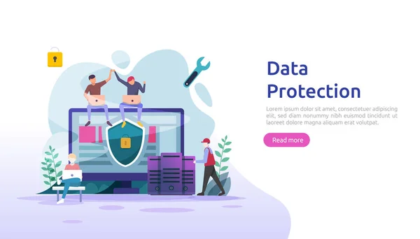 Seguridad Protección Datos Confidencial Seguridad Red Internet Vpn Concepto Privacidad — Vector de stock