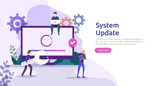 Operasi Sistem Update Konsep Kemajuan Proses Sinkronisasi Data Dan Program - Stok Vektor