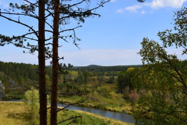 Orman sonbahar manzarası. Ural doğa