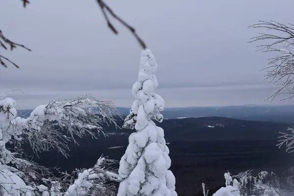 Winter Landscape Ural Mountains Nurali Ridge — Stock Photo, Image