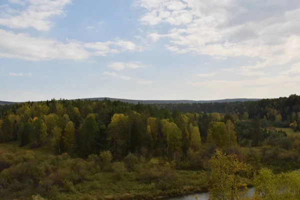 Skogligt Höstlandskap Ural Natur — Stockfoto