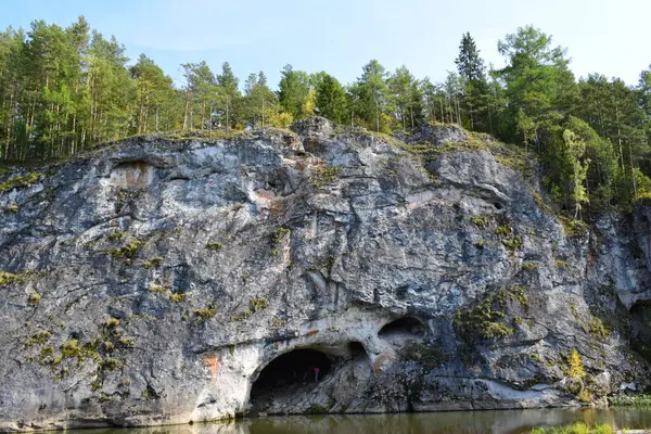 Berglandschaft Ural Eine Kleine Schlucht Tscheljabinsk Fluss Miass Monolithische Felsen — Stockfoto