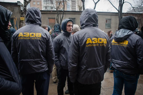 Azov Civilian Corps picketed the court — Stock Photo, Image