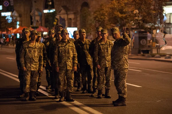 Rehearsal of military parade — Stock Photo, Image