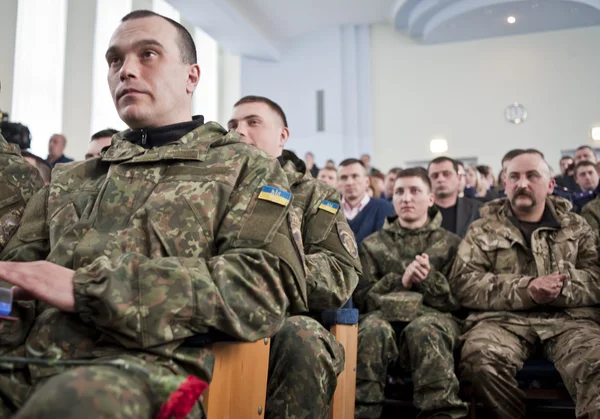 Vojáci praporu "Černihovské" — Stock fotografie