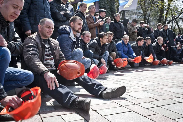 Масових протестів шахтарів — стокове фото