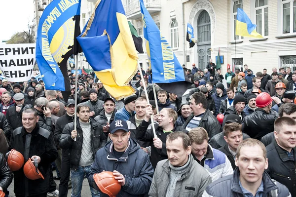 Масових протестів шахтарів — стокове фото