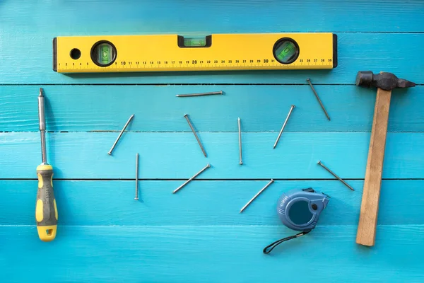 Kit de ferramentas para construção — Fotografia de Stock