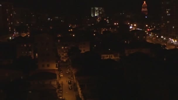 Антена ніч вулиці міста Tbillisi, Грузія. — стокове відео