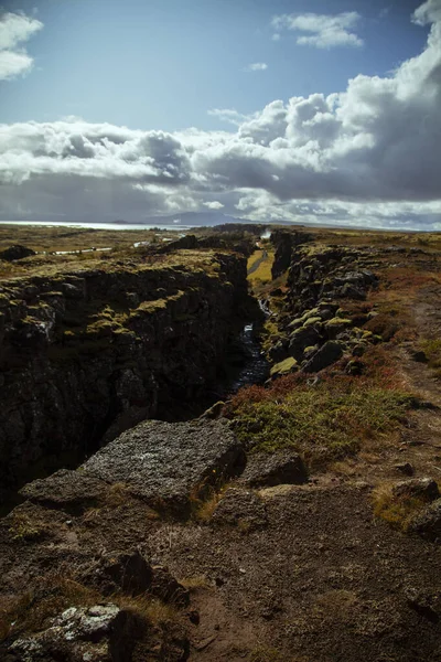 Κοιλάδα Στην Ισλανδία Ξημέρωμα — Φωτογραφία Αρχείου