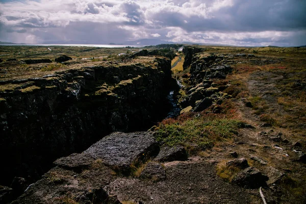 Völgy Icelandben Napkeltekor — Stock Fotó