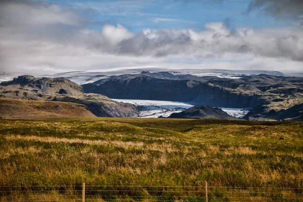 Champ Dans Vallée Paysage Iceland — Photo